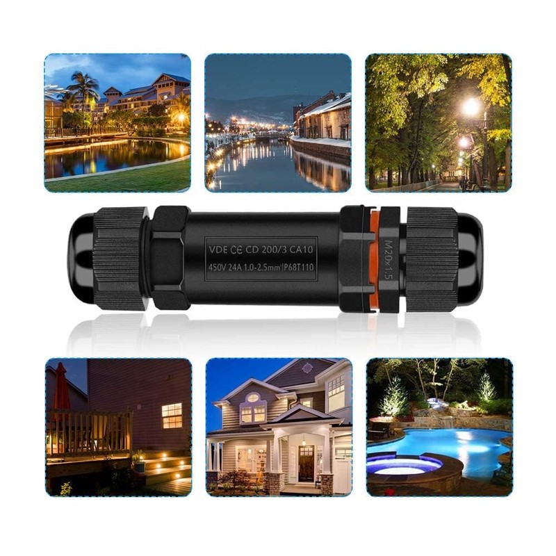 Cable connector, waterproof IP68, connection sleeve, underground cable, 3-pole connection
