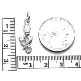Squid Charm Pendant .925 Sterling Silver