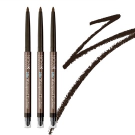 The Make-Up Artist Project 3 pack bundle of NYA43 Black-Brown Waterproof Eyeliner, Long-Lasting Black-Brown Color Intensity, Mechanical Liner with Sharpener & Smudger