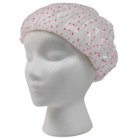 Set of 16 Black Duck Brand Polk-A-Dot Design Disposable Reusable Shower Caps - Great for Rain, Perms, Hair Treatments and More!