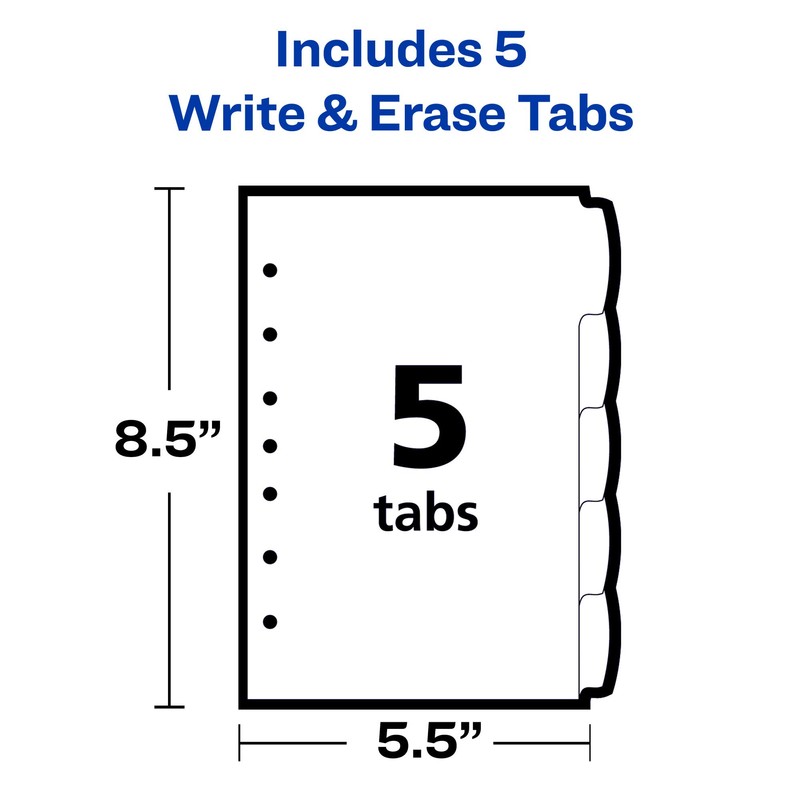 Avery Insertable Style Edge Plastic Mini Dividers for 3 Ring
