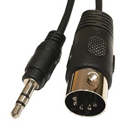 AKNPMHT 5 Needle DIN-Male Cable 5 Needle Din MIDI Plug 3.5mm (1/8in) TRS Stereo Male Jack Stereo Audio Cable for Electronic Instrument Signal Output 0.5m