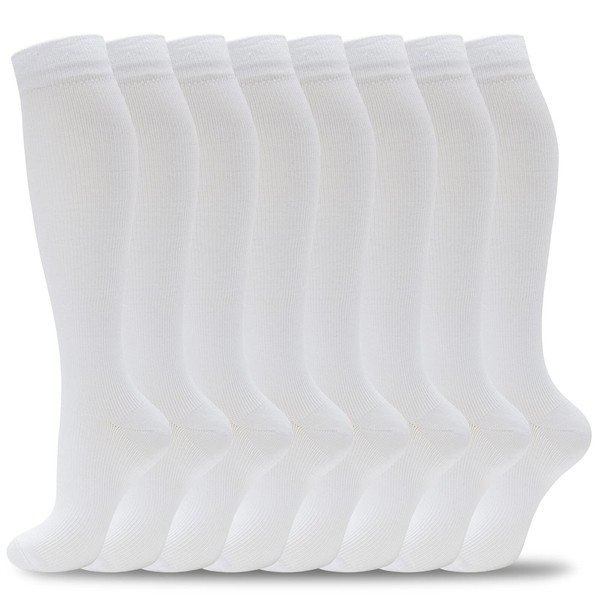 hello momoya Compression Socks for Women Men Knee High Support Socks 8 Pairs Pregnancy, Nurses, Running, Flying, Athletic
