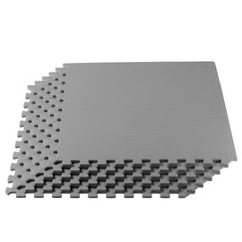 We Sell Mats 3/4 Inch Thick Multipurpose EVA Foam Floor Tiles, Interlocking Floor Mat for Indoor Gym and Home Use, 24 in x 24 in, Light Gray, 24 Sq Ft