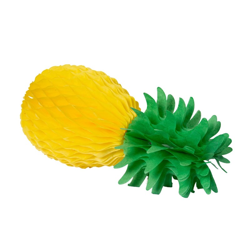 Alvogimor 3-Pack Pineapple Honeycomb Decorations,14 Inch, Paper Pineapple Table Hanging