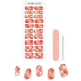 Semi Cured Gel Nail Strips - 20 Extra Long Nail Wraps │ Long-Lasting & Salon-Quality with Soft Gel Finish │ Easy Application & Removal - Includes Nail File & Wooden Stick (Pink)