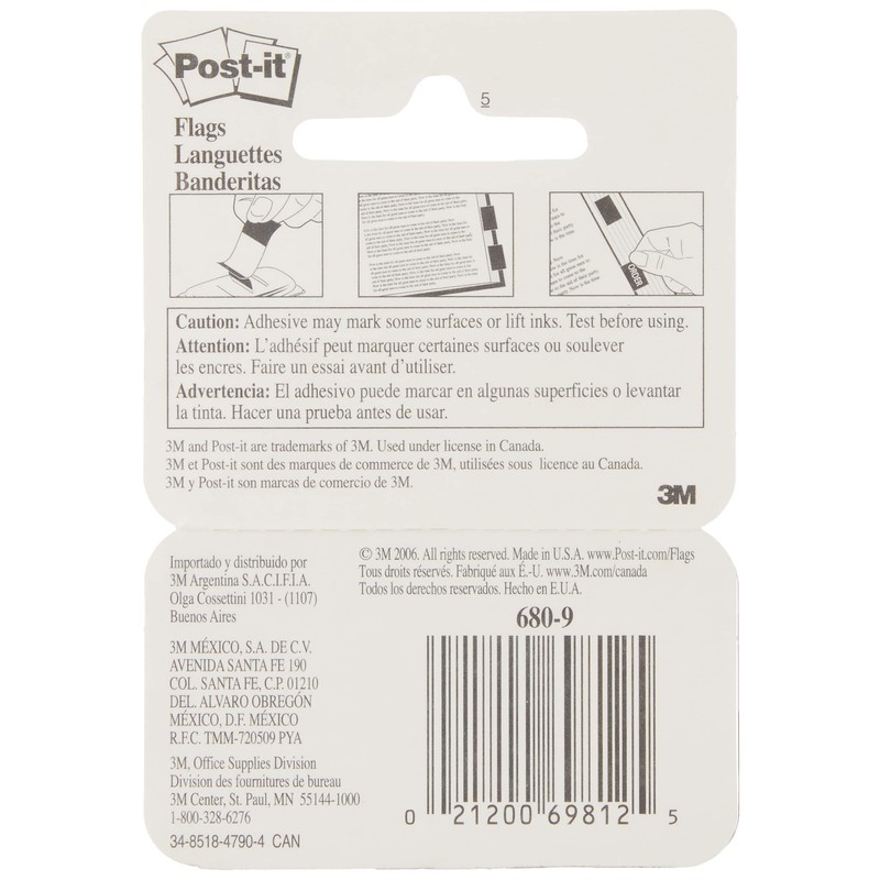 Post-it Printed Message Flags, "Sign Here", 1 Inch Yellow, One