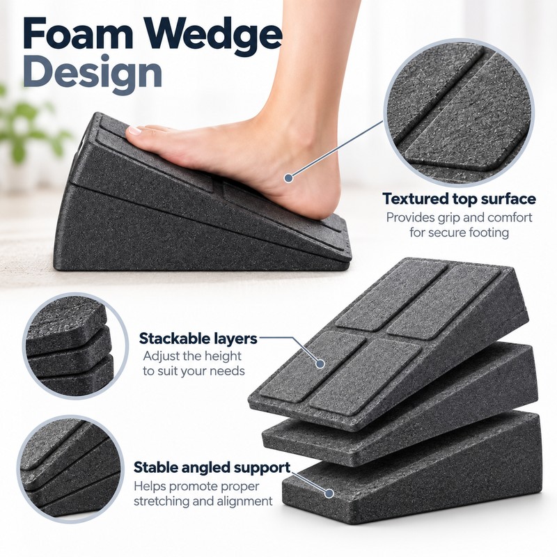 3-Piece Yoga Wedge Blocks for Stretching & Squats – Stackable