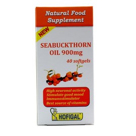 SEA Buckthorn Oil 900mg, Cold Pressed Oil, 40 Capsules