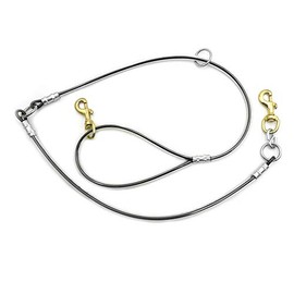 5' Cable & Cable Dog Leash Tree Tie Lead with O Ring (Black)