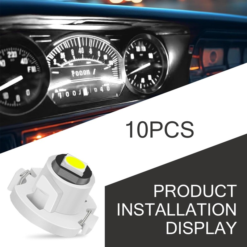 DYEKNEE 10 PCS Automotive T4.2 LED Dash Light, 0.39" x