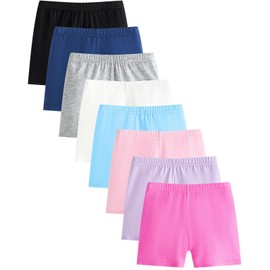 Adorel Girls' Shorts Underskirt Summer Short Thin Leggings Cycling Shorts Pack of 8, Silent Night