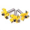 Bestgle 3pcs 1/4 Inch Rabbeting Router Bit Set 4 Wings