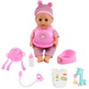 deAO Baby Doll Set with Crib Bed High Chair Stroller