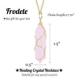 Healing Crystal Necklace for Women Men Amethyst Crystal Necklace Rose Quartz Necklace for Teen Girls