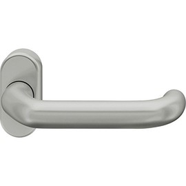 FSB 0 97 0625 01143 0105 Silver Door Handle with Rosette Oval Universal and Retaining Spring, Door Handle for Frame Doors, Anodised Aluminium 970625011