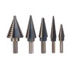 Cocoarm HSS Step Drill 5 Pieces Cone Drill Set Titanium