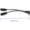 Poyiccot 3.5mm AUXケーブル2分配 オーディオケーブル L字型 3.5mm 延長ステレオオーディオ(オス)⇔3.5mmステレオ(メス) Y字 分岐 ケーブル