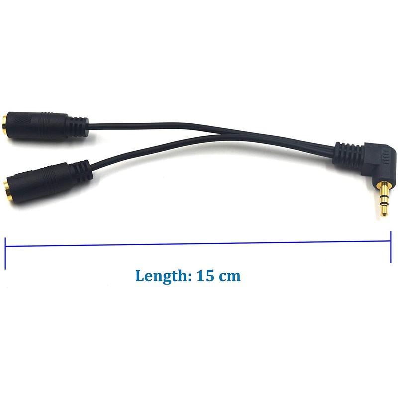 Poyiccot 3.5mm AUXケーブル2分配 オーディオケーブル L字型 3.5mm 延長ステレオオーディオ(オス)⇔3.5mmステレオ(メス) Y字 分岐 ケーブル