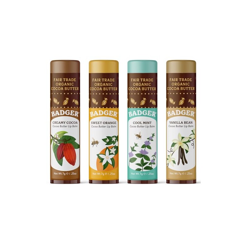 Fair Trade Cocoa Butter Lip Balm Four Pack