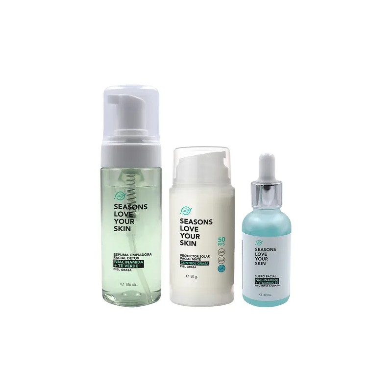 Kit Skincare Seasons Control Grasa Niacinamida Piel Grasa