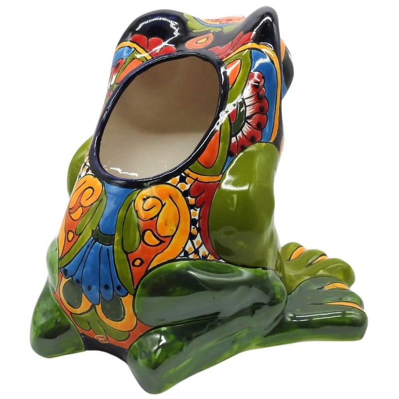 Talavera Pottery Store Frog Planter Large Eyes Hand Painted Indoor