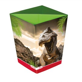 ROTH Tyrannosaurus Foldable Dino Waste Paper Bin with Cardboard Divider System for Children's Room