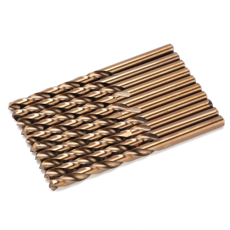 10Pcs Twist Drill Bit High Speed Steel Straight Shank Hole