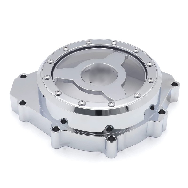 HTTMT- Chrome CNC See Through Left Engine Stator Cover Crankcase