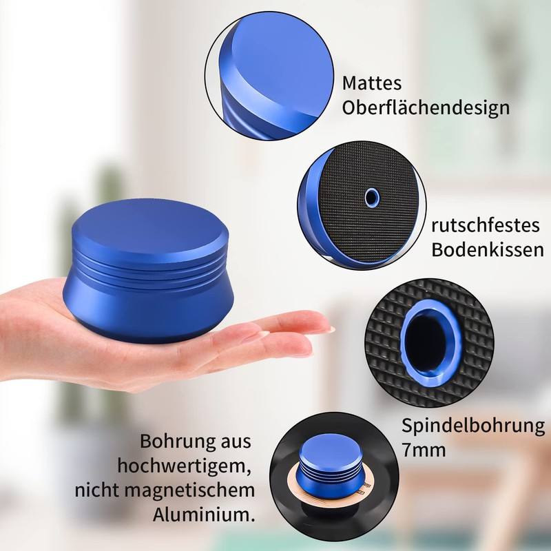 Brollitest Turntable Stabilizer, 450g, Up to 7mm Diameter, Aluminium LP