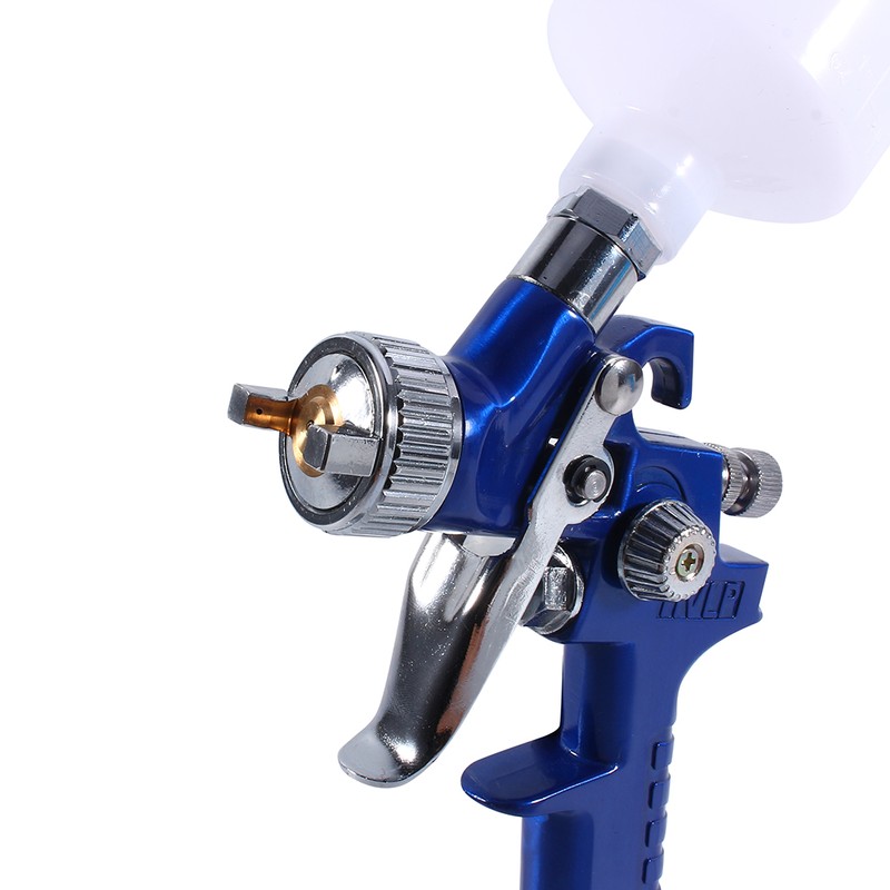 Blue Gravity Feed HVLP Mini Air Paint Spray Gun Low