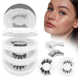 Magnetic Eyelashes with Applicator Cat Eye Natural Look Magnetices Lashes Kit Waterproof and Long-lasting Reusable False Eyelashes No Glue Needed for Beginners(4 Pairs KS02+XM1)