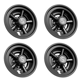 Shu-Ran 8 Inch Golf Cart Wheel Cover Hub Caps, Universal Black Golf Cart Hub Snap-on Installation for Most Golf Carts Yamaha, Club Car, EZGO (Set of 4)
