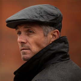 WALKER AND HAWKES - Premium Olive 100% British Millerain Waxed Cotton Belton Flat Cap Unisex - Olive - L (59cm)