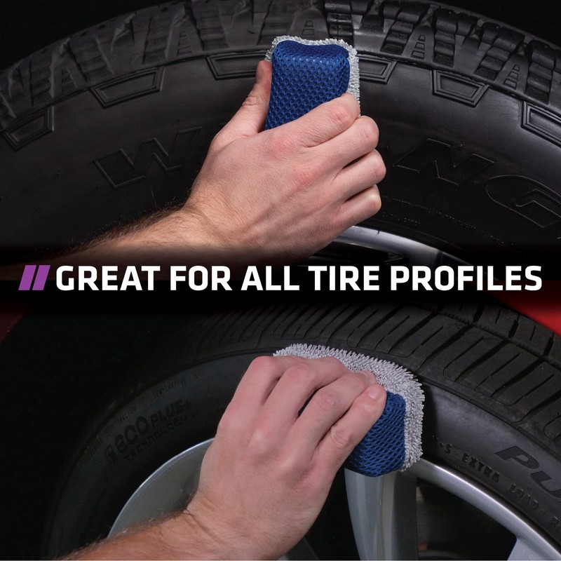 VIKING Tire Shine Applicator Sponges, Multi-Purpose Mesh and Microfiber Applicator