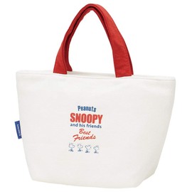 Skater KNB1 Snoopy Retro Label Lunch Bag, Sweat Fabric, Peanuts