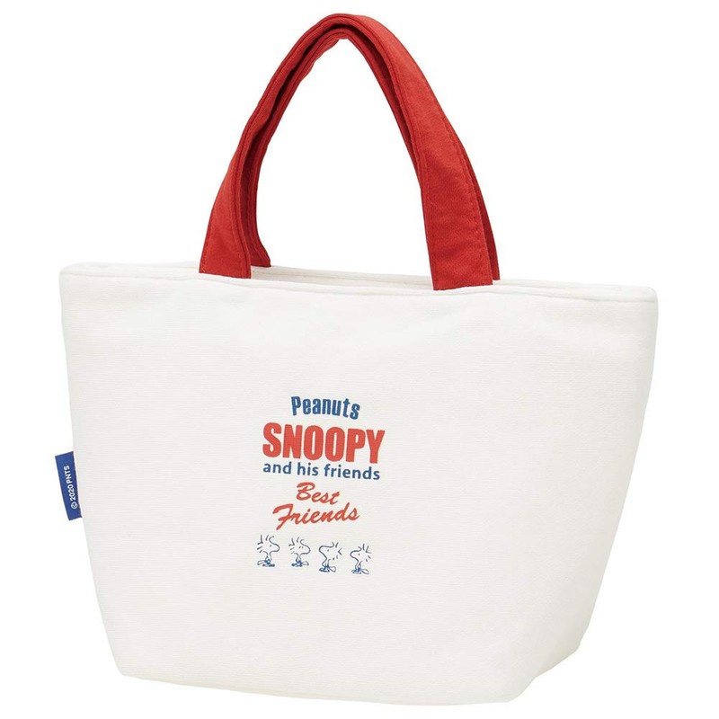 Skater KNB1 Snoopy Retro Label Lunch Bag, Sweat Fabric, Peanuts