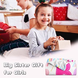 YESTUTI Big Sister Gifts for Little Girls, Sister Gift from Sister, Gift for Sister on Her Birthday, New Big Sister Gift of New Baby, Sister Present Blanket 130x100CM