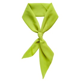Lastclream Chiffon Square Neck Scarves for Women Handkerchief Retro Satin Ribbon Scarf for Hair Wrapping at Night 26" (Green)
