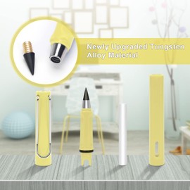 Windspeed 3+8Pcs Everlasting Pencil, Everlasting Pencil Inkless Pen Everlasting Reusable Unlimited Writing Pencils Metal Inkless Writing Pens With 8Pcs Pen Heads…