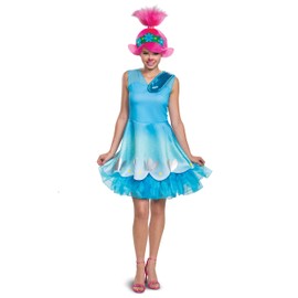 Disguise Trolls World Tour Women's Poppy Costume, Blue, Large (12-14)