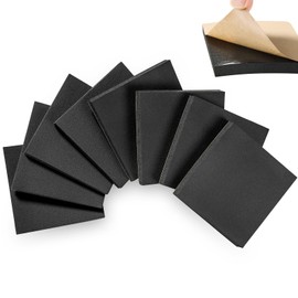 NATGAI 8 PCS Adhesive Foam Padding Sheets 3/4" Thick, 6" x 6" Insulation-Foam Pads for Furniture, Speakers, Neoprene Foam with Self Stick Backing for Soundproofing, Anti-Vibration (8, 6" X 6" X 3/4")