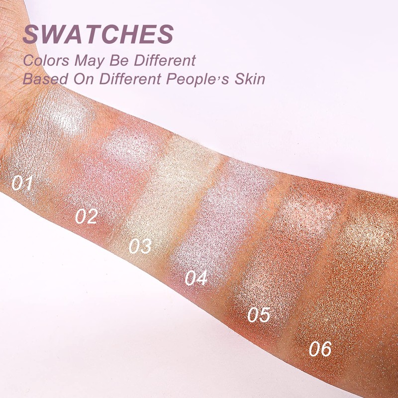 YOUNG VISION Baked Highlighter Powder Palette, Sheer Pearl Shimmer Shades