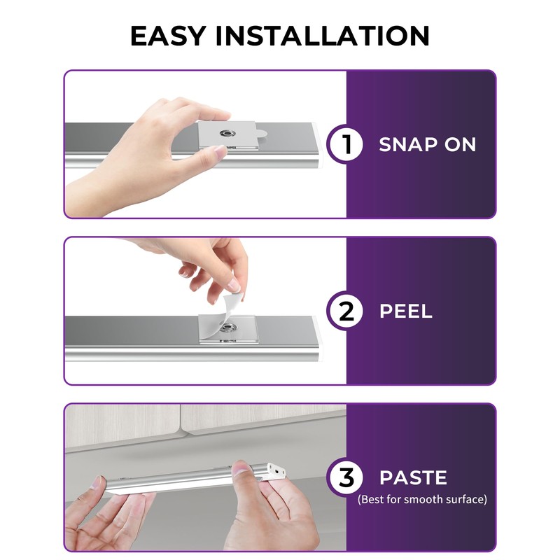 ASOKO HOME Under Cabinet Lights Motion Sensor Light Indoor 3-Light