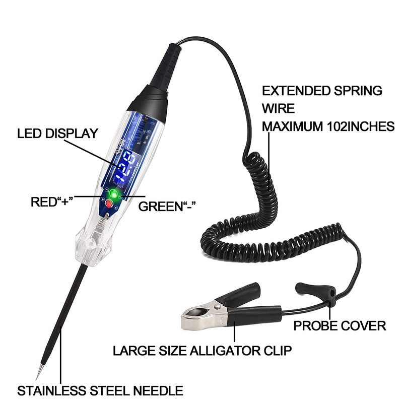AWBLIN Upgraded Automotive Buzzer Test Light 4-60V DC Digital LED