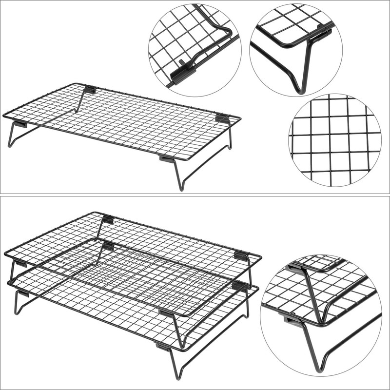 QWORK Stackable Cooling Racks for Baking and Cooking, 2 Pack