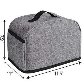 iFedio Toaster Cover 4 Slice with Storage Pockets, Toaster Dust Cover, Washable & Waterproof (Grey)