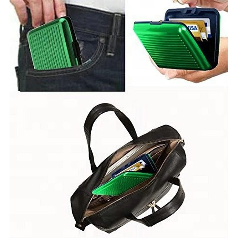 Generico Unisex Silver Black Minimalist Credit Card Holder, Silver /