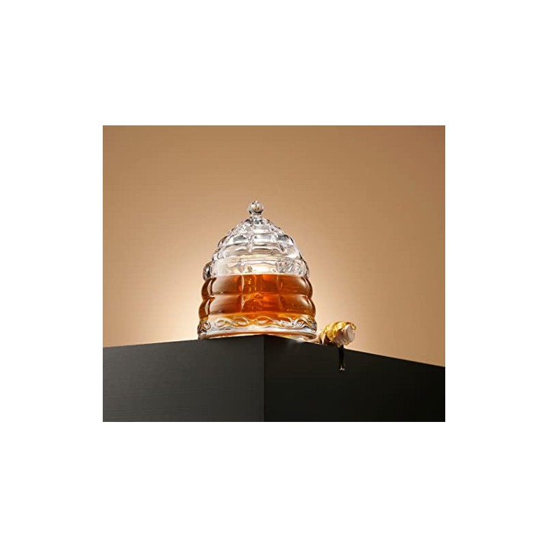 STUDIO SILVERSMITHS Crystal Honey Jar, Beehive Honey Dish