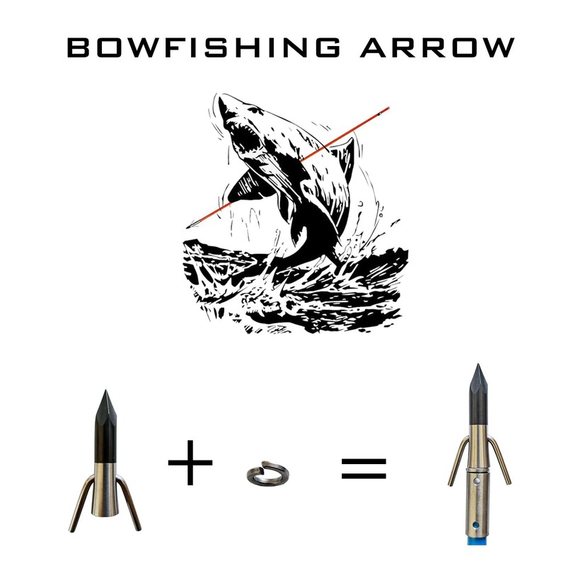 TIGER ARCHERY 34inch Bowfishing Arrows Solid Fiberglass Shaft with Broadhead